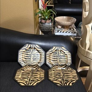 Vtg Raymond Waites Safari Animal Print Plates